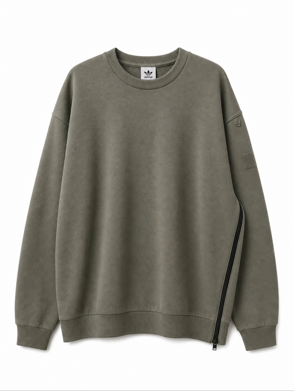 Adidas Parley Oceans Oversized Sweatshirt Olive Crewneck Zip Side XL